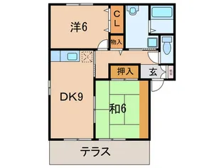 サニーフラット【1階】の間取り