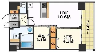 プレサンス名古屋ルーカス【12階】の間取り