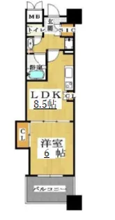 マスターズレジデンス道頓堀II【2階】の間取り