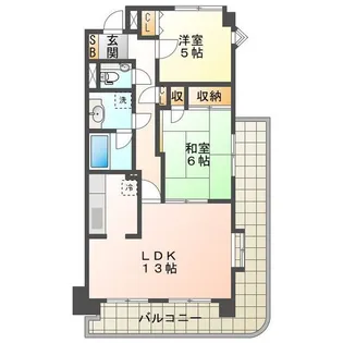 サンマンションアトレ青山【1階】の間取り