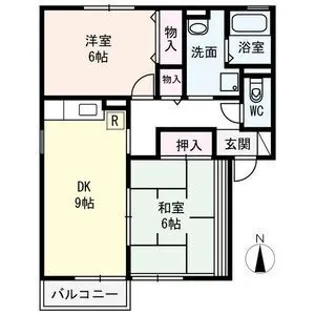 シャルムフルーレ B棟【2階】の間取り