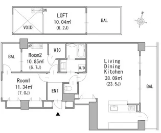 コスモ箕面小野原メイプルコート【5階】の間取り