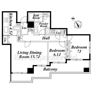 代官山アドレス ザ・レジデンスサウス【7階】の間取り