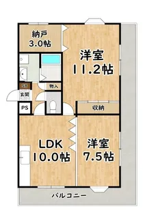 ハピネス姫里【4階】の間取り