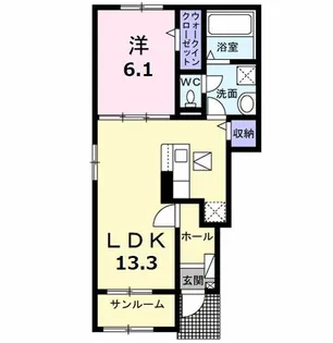 ラ ルミエール B【1階】の間取り