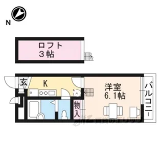 レオパレスRacoonD5【2階】の間取り