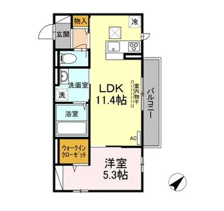 セレーノ別宮【1階】の間取り