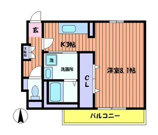 メゾン・カサブランカB【1階】の間取り