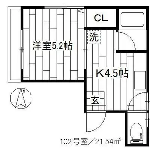 エクセル北町【1階】の間取り