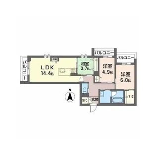 シャーメゾンComforza【2階】の間取り