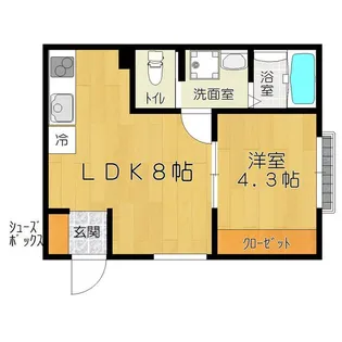 ラフィーノ河原町【1階】の間取り