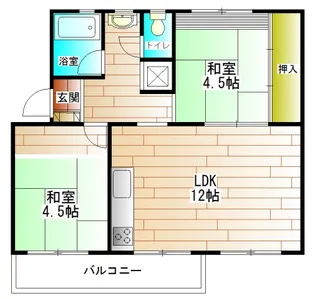 左近山団地6-26【4階】の間取り