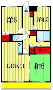 レジョンドール船橋【5階】の間取り
