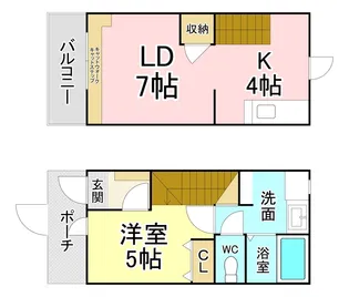 ウィズキャット三萩野の間取り