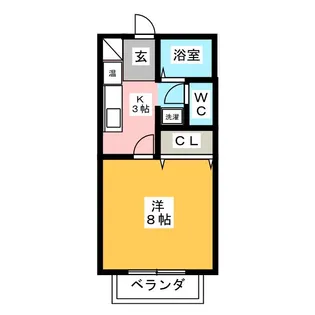 堀尾跡KEコーポ【1階】の間取り