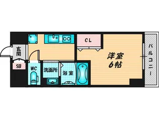 オズレジデンス今里NORTH【9階】の間取り
