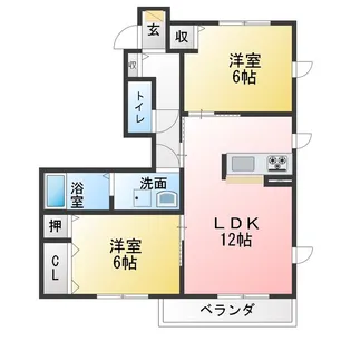 リュークスイレブン徳重 E棟【1階】の間取り