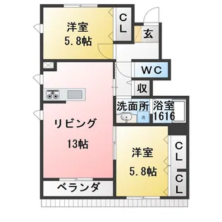 ロゼ植田【1階】の間取り
