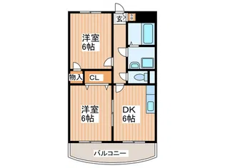 ハイライフ椿【1階】の間取り