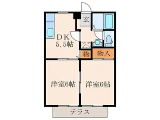 ハピネス三吉【1階】の間取り