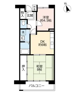 URアーベイン東三国【4階】の間取り