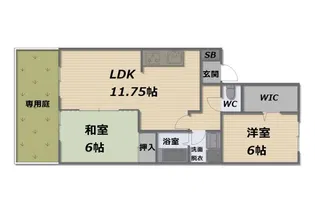 ハイカムール門松A・B棟【1階】の間取り