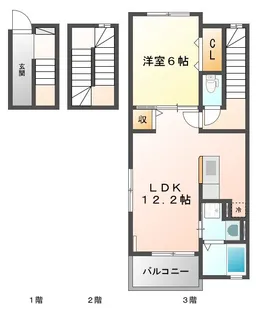 フルーリール【3階】の間取り