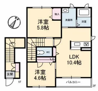 グランクレストAR【2階】の間取り