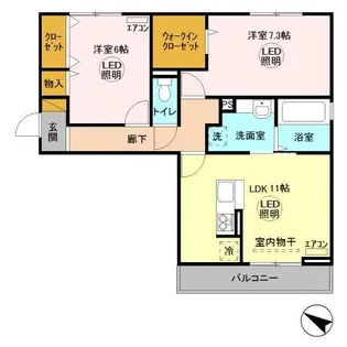 サンセイル【3階】の間取り