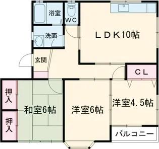 レジデンスせせらぎ【2階】の間取り