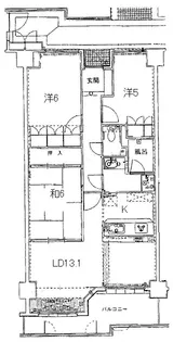 サーパス野々市【6階】の間取り