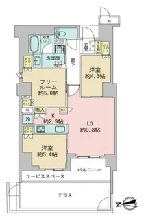 ジオ山科椥辻ノース【1階】の間取り