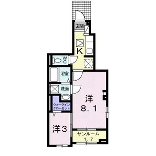 M.PAX(エム.パークス)【1階】の間取り