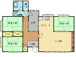 山口県宇部市大字東岐波【一戸建】の間取り