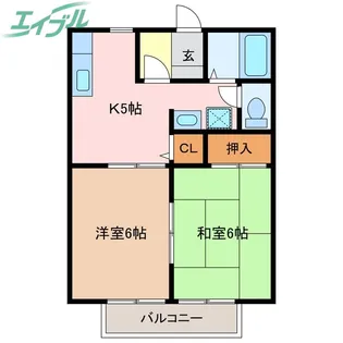 光ヶ丘コーポ北山B【2階】の間取り