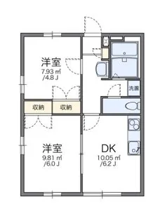 レオパレスピ-ス【1階】の間取り