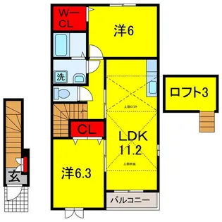 グレイスメゾンABCDE【2階】の間取り