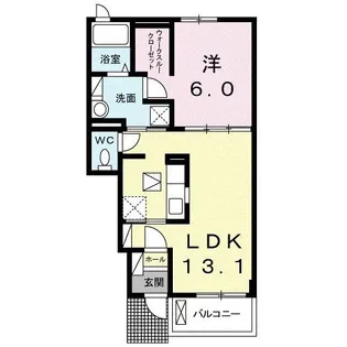 ザ カルムスペース ササヤマ2【1階】の間取り
