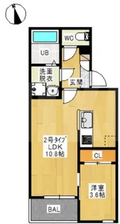 岡山県岡山市北区神田町1【アパート】の間取り