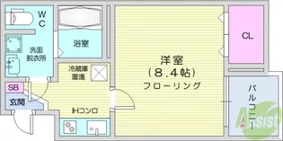 エルソルあすと長町【3階】の間取り