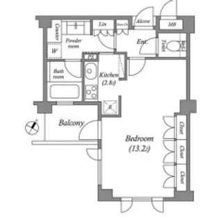 1Kの間取り画像