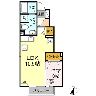 グレイスコート清原台 C【1階】の間取り