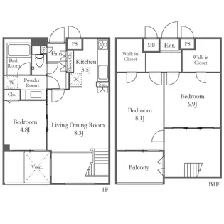ミリアレジデンス乃木坂【1階】の間取り