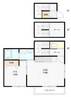 1LDKの間取り画像
