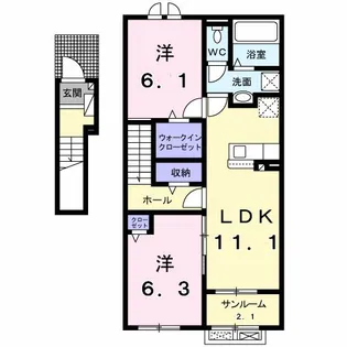 新潟県新潟市中央区堀之内南2【アパート】の間取り