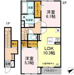 長野県長野市大字栗田【アパート】の間取り