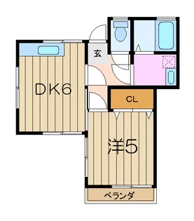リバティーコミューンおもてD【1階】の間取り