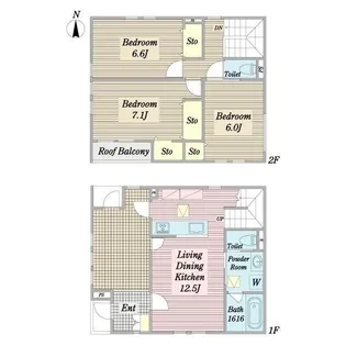 神奈川県相模原市南区上鶴間4【一戸建】の間取り