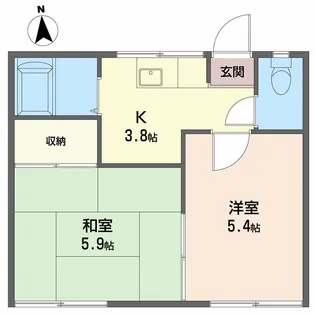 日高レジデンス B【2階】の間取り