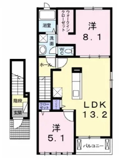 福島県郡山市安積2【アパート】の間取り